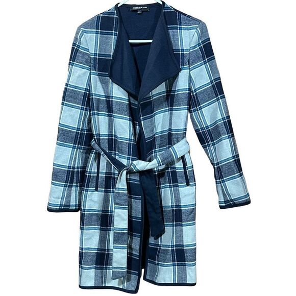 Women's Blue and Grey Jones New York Plaid Jacket Size Small - Picture 1 of 7